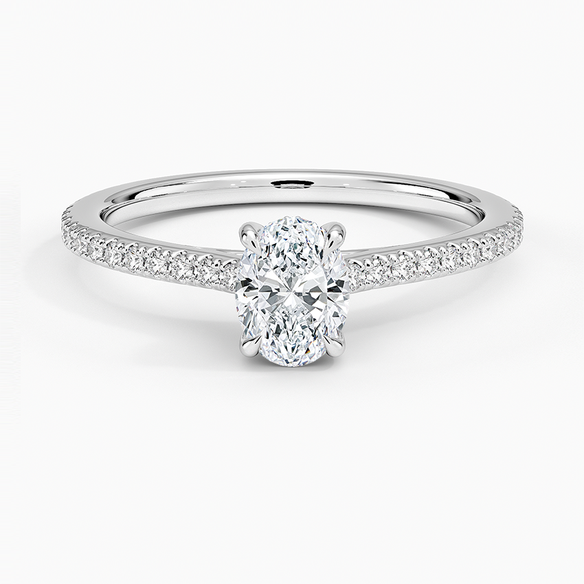 Luxe Lissome Diamond Ring (1/5 ct. tw.) Platinum Oval Engagement Ring
