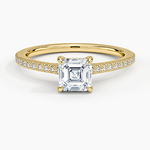 Luxe Lissome Diamond Ring (1/5 ct. tw.) Yellow Gold 18k Asscher Engagement Ring
