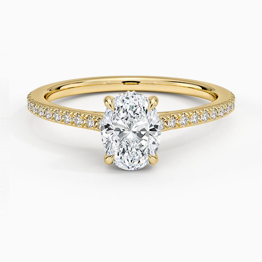 Luxe Lissome Diamond Ring (1/5 ct. tw.) Yellow Gold 18k Oval Engagement Ring