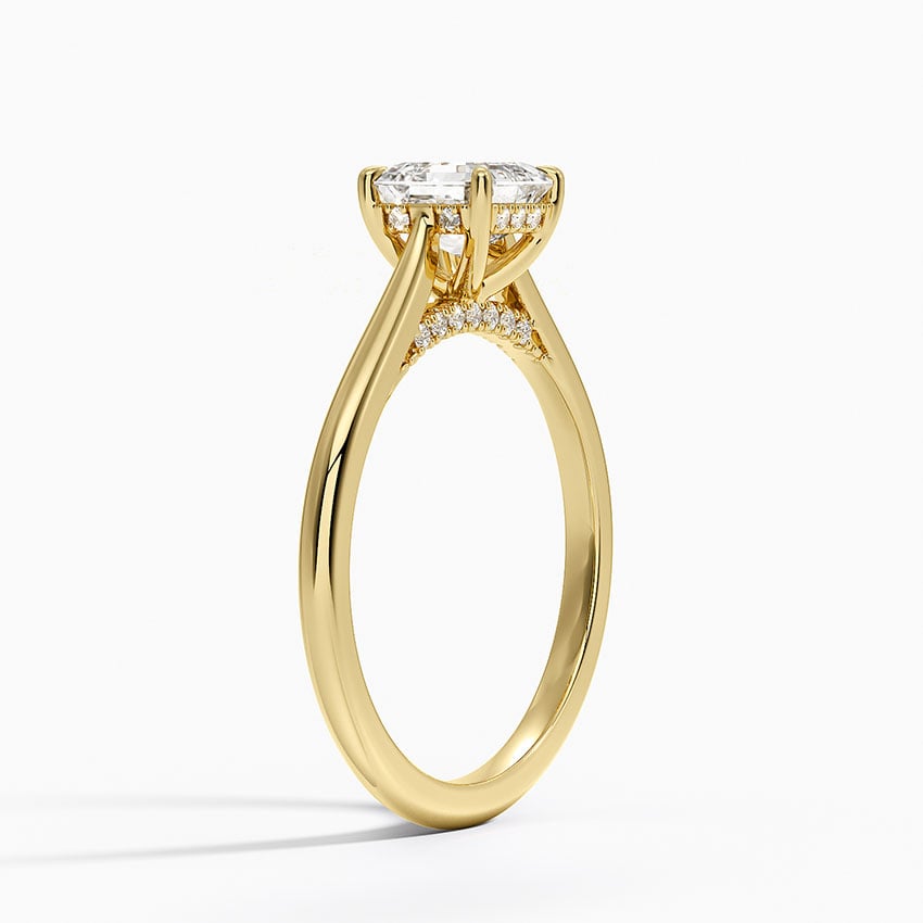 Dawn 1.5mm Diamond Ring Yellow Gold 18k Asscher Engagement Ring