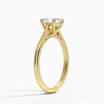Dawn 1.5mm Diamond Ring Yellow Gold 18k Asscher Engagement Ring