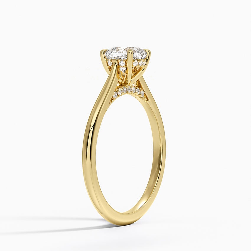 Dawn 1.5mm Diamond Ring Yellow Gold 18k Cushion Engagement Ring