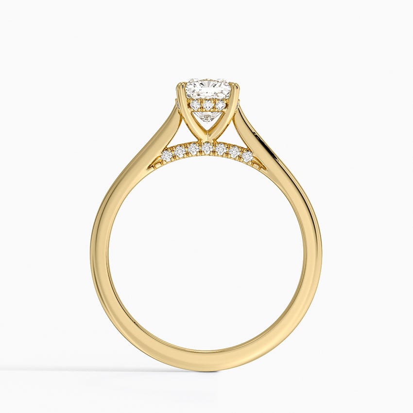 Dawn 1.5mm Diamond Ring Yellow Gold 18k Cushion Engagement Ring