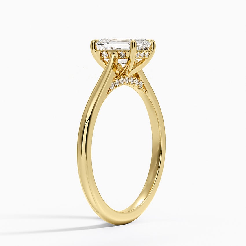 Dawn 1.5mm Diamond Ring Yellow Gold 18k Emerald Engagement Ring