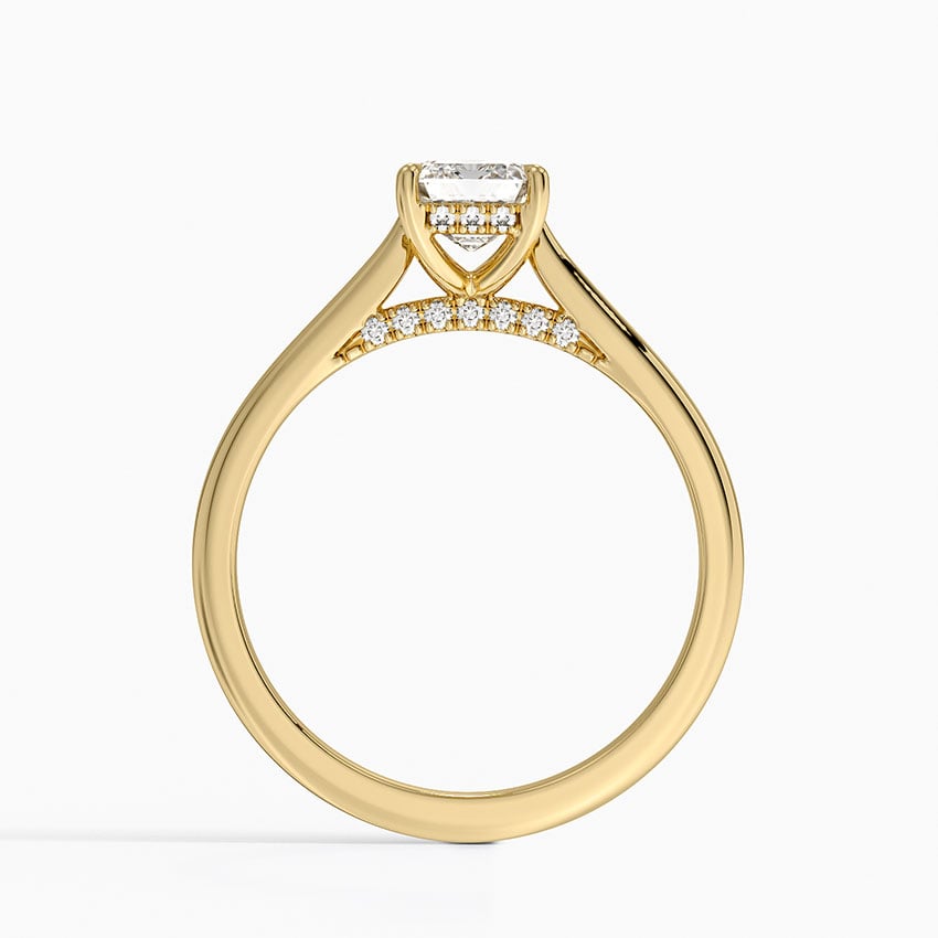 Dawn 1.5mm Diamond Ring Yellow Gold 18k Emerald Engagement Ring
