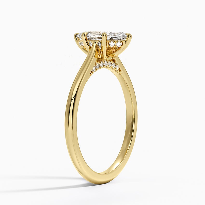 Dawn 1.5mm Diamond Ring Yellow Gold 18k Marquise Engagement Ring