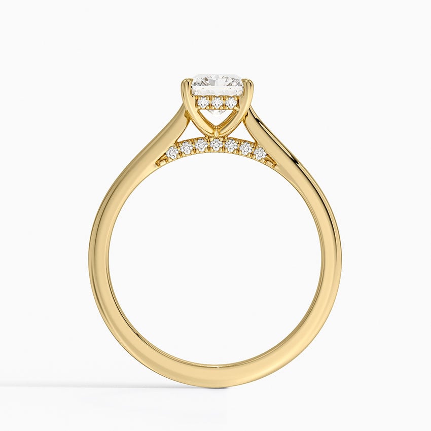 Dawn 1.5mm Diamond Ring Yellow Gold 18k Radiant Engagement Ring
