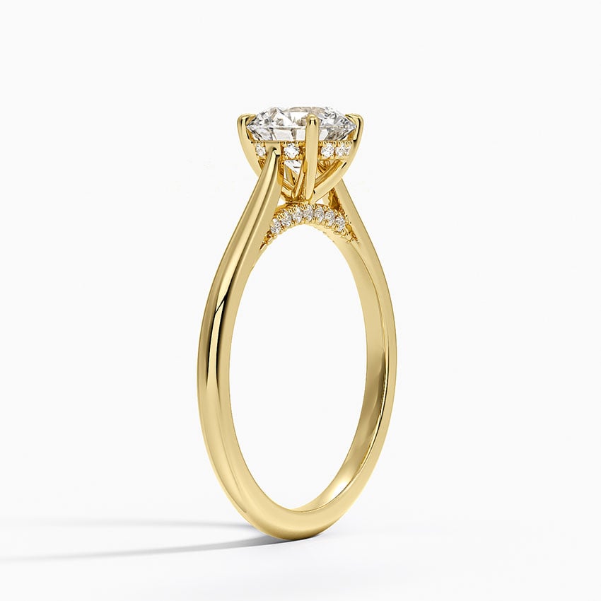Dawn 1.5mm Diamond Ring Yellow Gold 18k Round Engagement Ring