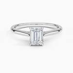Dawn 1.5mm Diamond Ring Platinum Emerald Engagement Ring