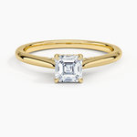 Dawn 1.5mm Diamond Ring Yellow Gold 18k Asscher Engagement Ring