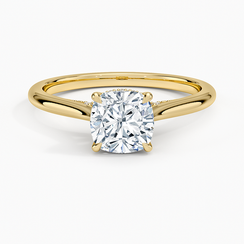 Dawn 1.5mm Diamond Ring Yellow Gold 18k Cushion Engagement Ring