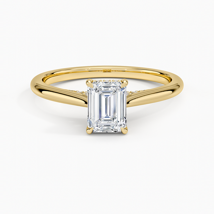 Dawn 1.5mm Diamond Ring Yellow Gold 18k Emerald Engagement Ring
