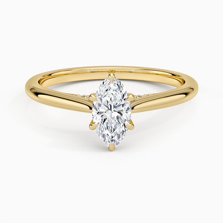 Dawn 1.5mm Diamond Ring Yellow Gold 18k Marquise Engagement Ring