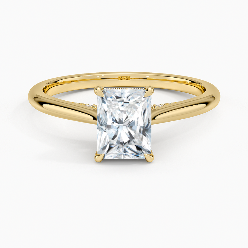 Dawn 1.5mm Diamond Ring Yellow Gold 18k Radiant Engagement Ring