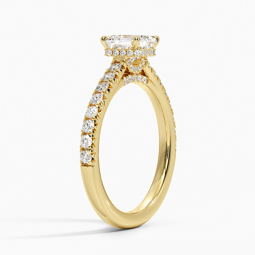 Chantal Diamond Ring Yellow Gold 18k Asscher Engagement Ring
