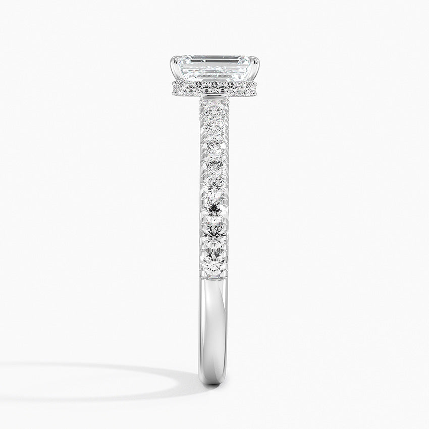 Chantal Diamond Ring Platinum Emerald Engagement Ring