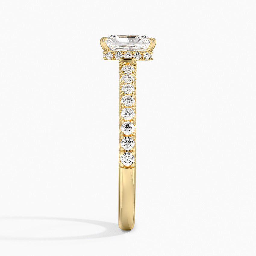 Chantal Diamond Ring Yellow Gold 18k Radiant Engagement Ring