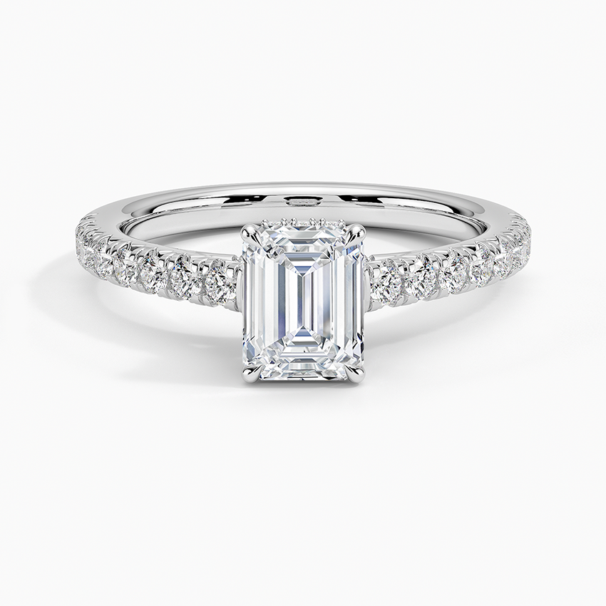 Chantal Diamond Ring Platinum Emerald Engagement Ring