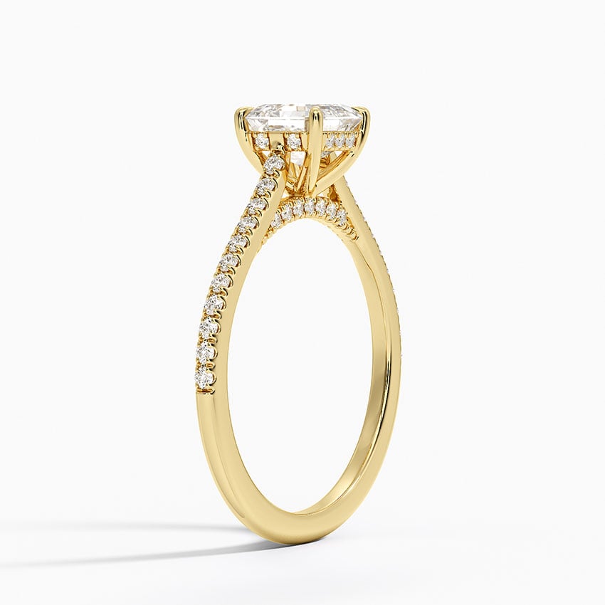 Luxe Dawn Diamond Ring Yellow Gold 18k Asscher Engagement Ring