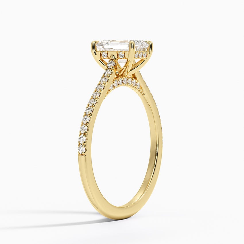 Luxe Dawn Diamond Ring Yellow Gold 18k Emerald Engagement Ring