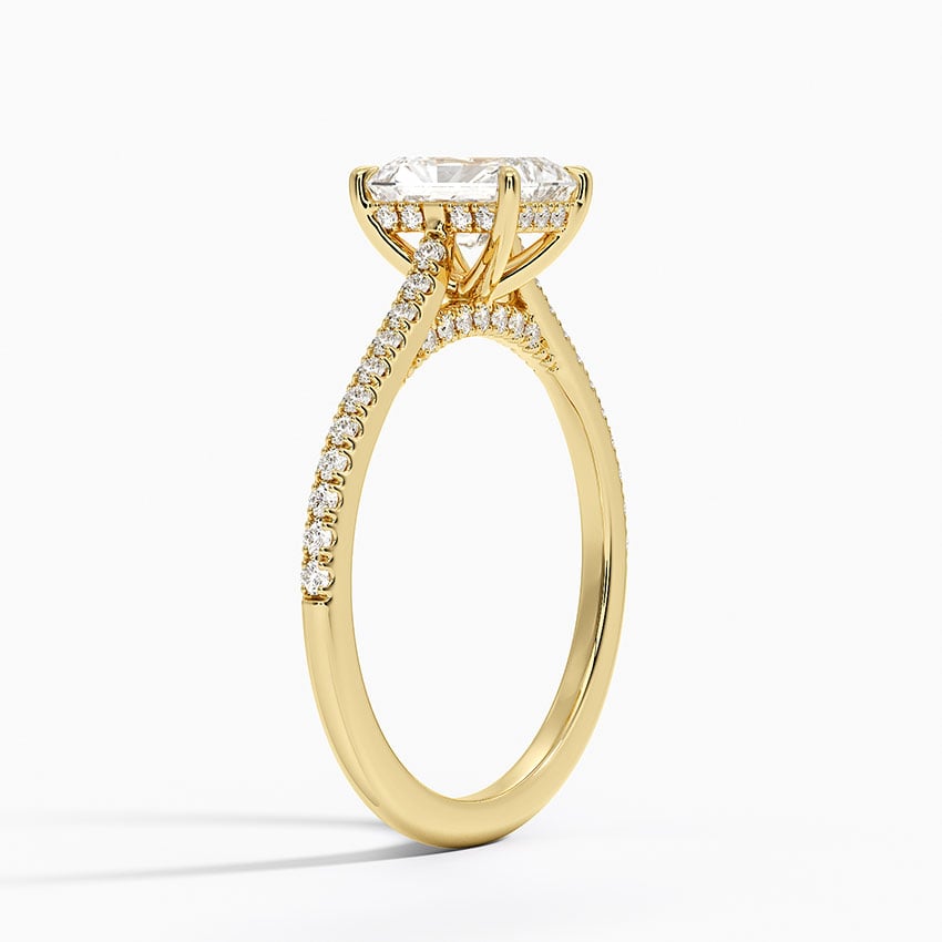 Luxe Dawn Diamond Ring Yellow Gold 18k Radiant Engagement Ring
