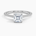 Luxe Dawn Diamond Ring Platinum Asscher Engagement Ring