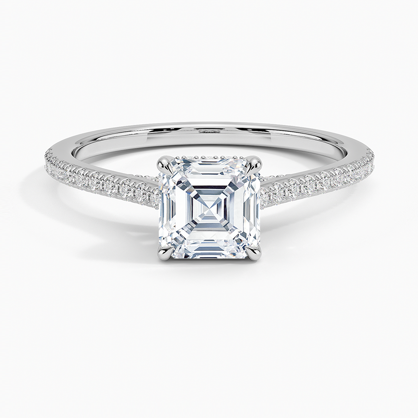 Luxe Dawn Diamond Ring Platinum Asscher Engagement Ring