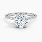 Luxe Dawn Diamond Ring Platinum Cushion Engagement Ring