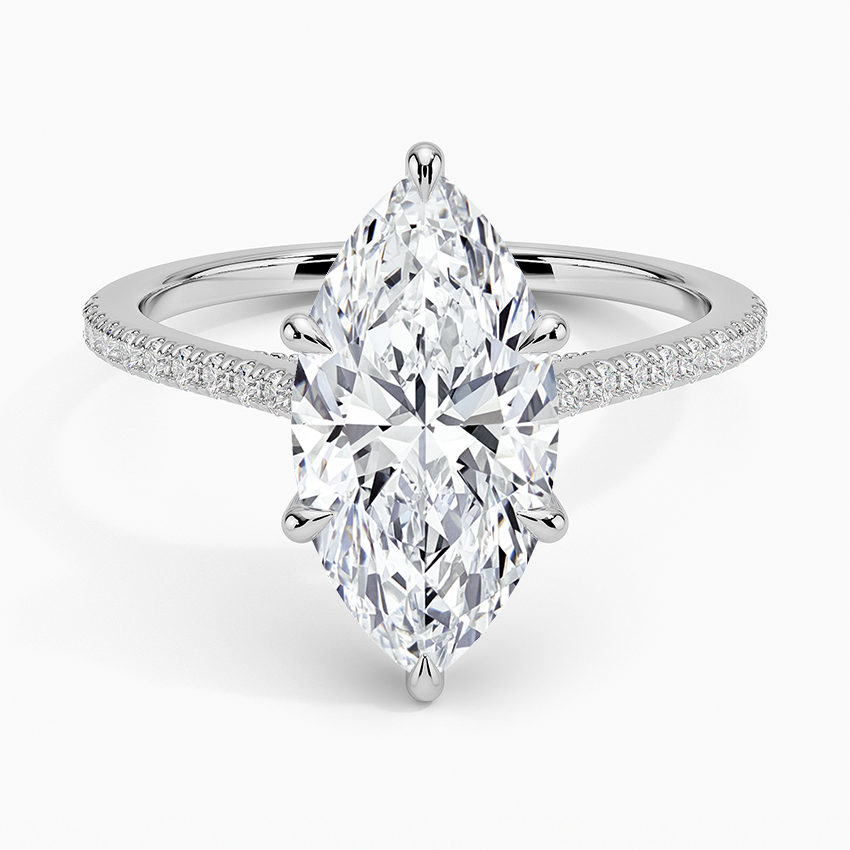Luxe Dawn Diamond Ring Platinum Marquise Engagement Ring