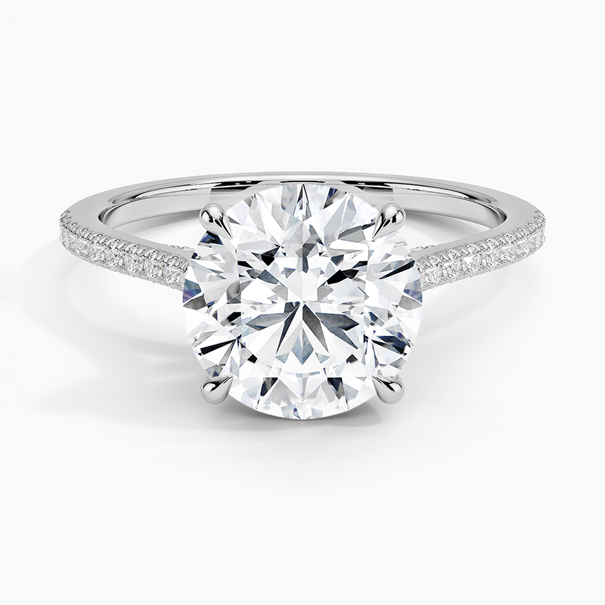 Luxe Dawn Diamond Ring Platinum Round Engagement Ring