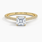 Luxe Dawn Diamond Ring Yellow Gold 18k Asscher Engagement Ring