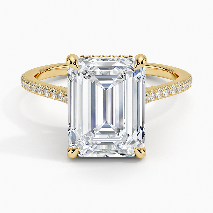 Luxe Dawn Diamond Ring Yellow Gold 18k Emerald Engagement Ring