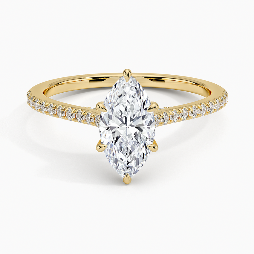 Luxe Dawn Diamond Ring Yellow Gold 18k Marquise Engagement Ring