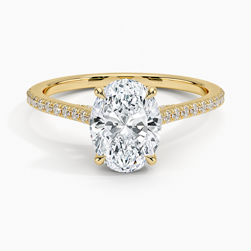 Luxe Dawn Diamond Ring Yellow Gold 18k Oval Engagement Ring