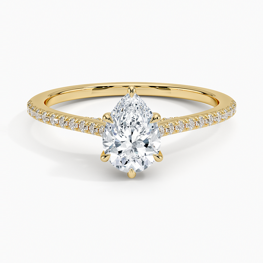 Luxe Dawn Diamond Ring Yellow Gold 18k Pear Engagement Ring