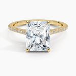 Luxe Dawn Diamond Ring Yellow Gold 18k Radiant Engagement Ring