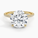 Luxe Dawn Diamond Ring Yellow Gold 18k Round Engagement Ring