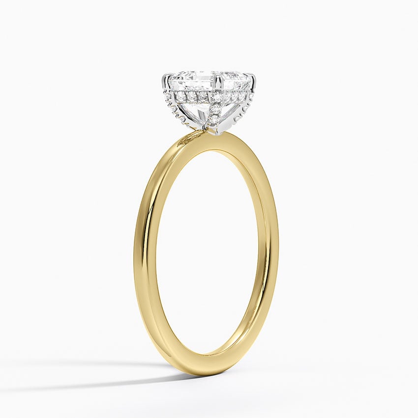 Mixed Metal Lumiere Diamond Ring Yellow Gold 18k Asscher Engagement Ring