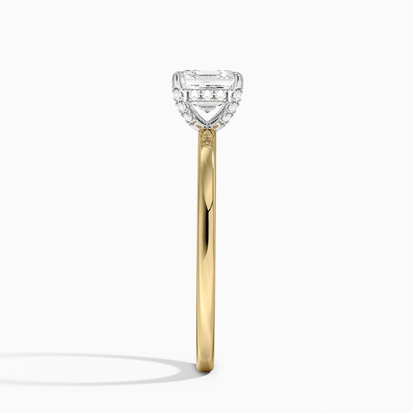 Mixed Metal Lumiere Diamond Ring Yellow Gold 18k Asscher Engagement Ring