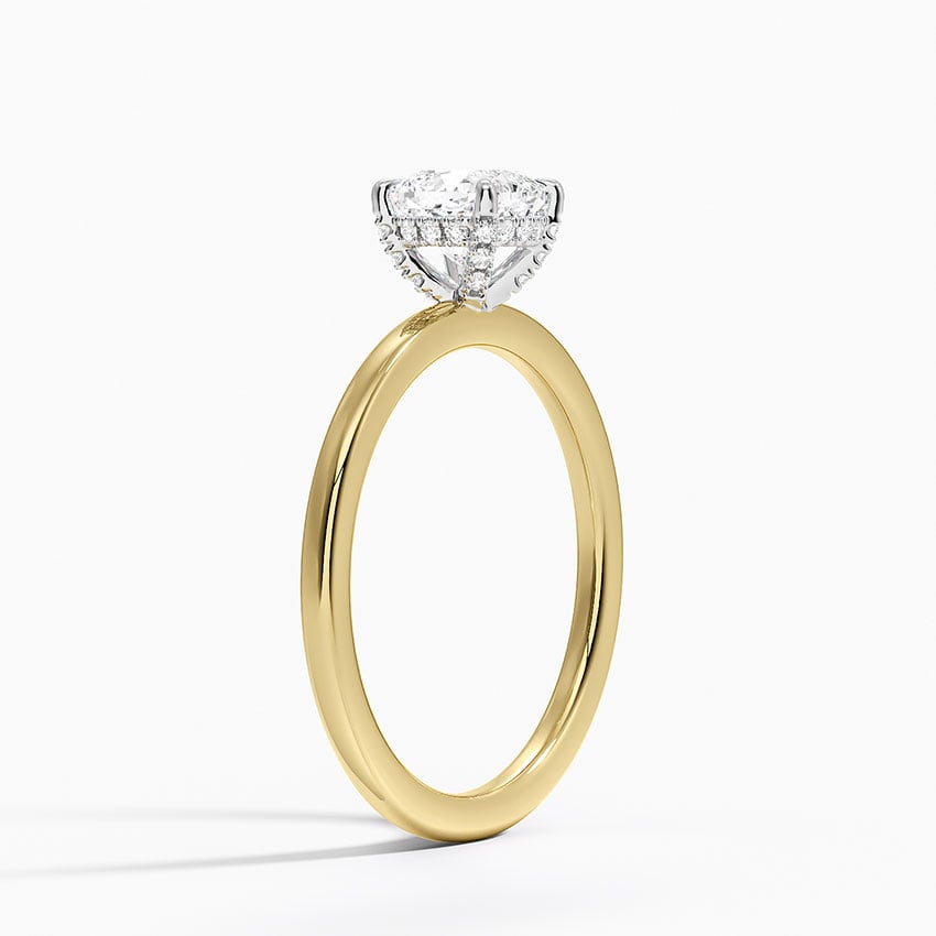 Mixed Metal Lumiere Diamond Ring Yellow Gold 18k Cushion Engagement Ring