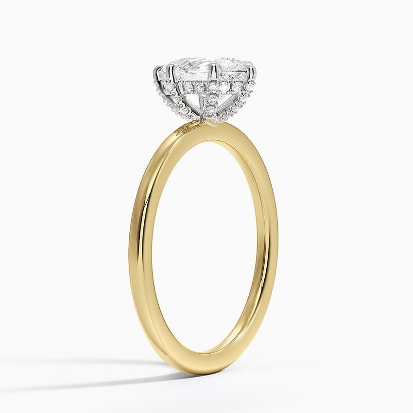 Mixed Metal Lumiere Diamond Ring Yellow Gold 18k Pear Engagement Ring