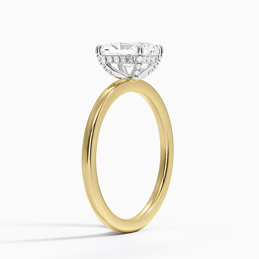 Mixed Metal Lumiere Diamond Ring Yellow Gold 18k Radiant Engagement Ring