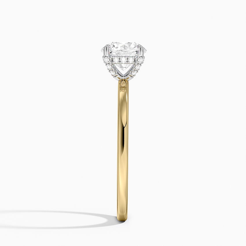 Mixed Metal Lumiere Diamond Ring Yellow Gold 18k Round Engagement Ring