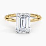 Mixed Metal Lumiere Diamond Ring White Gold 18k Emerald Engagement Ring
