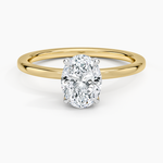Mixed Metal Lumiere Diamond Ring White Gold 18k Oval Engagement Ring
