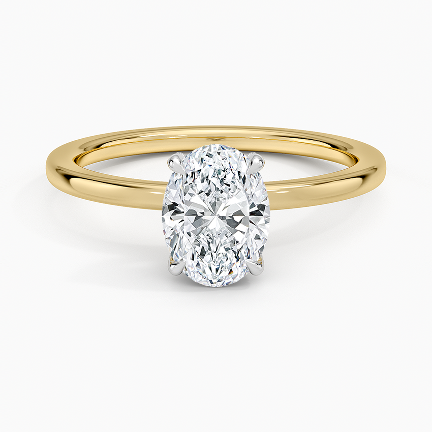 Mixed Metal Lumiere Diamond Ring White Gold 18k Oval Engagement Ring
