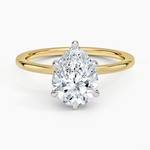 Mixed Metal Lumiere Diamond Ring White Gold 18k Pear Engagement Ring