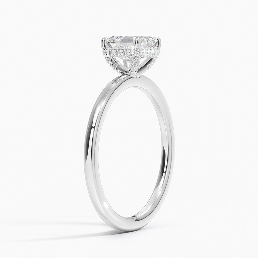 Lumiere 1.5mm Diamond Ring Platinum Asscher Engagement Ring