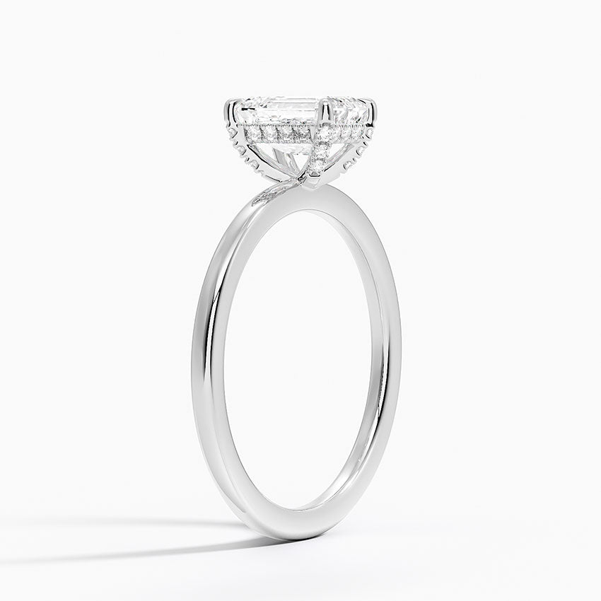 Lumiere 1.5mm Diamond Ring Platinum Emerald Engagement Ring