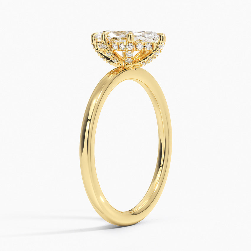 Lumiere 1.5mm Diamond Ring Yellow Gold 18k Marquise Engagement Ring